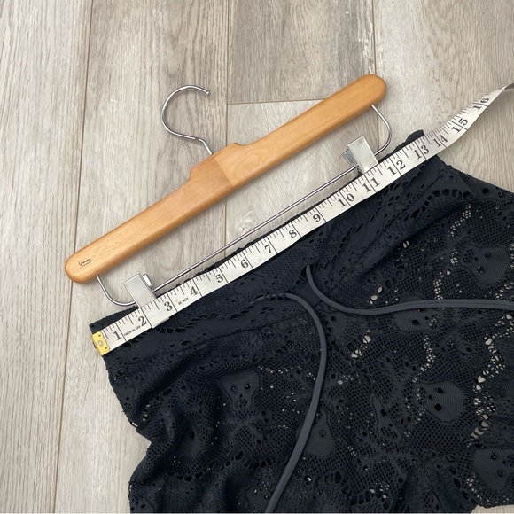 Skull Lace Pants sheer wide leg womens Black (medium) goth whimsigoth vacation - Picture 2 of 6